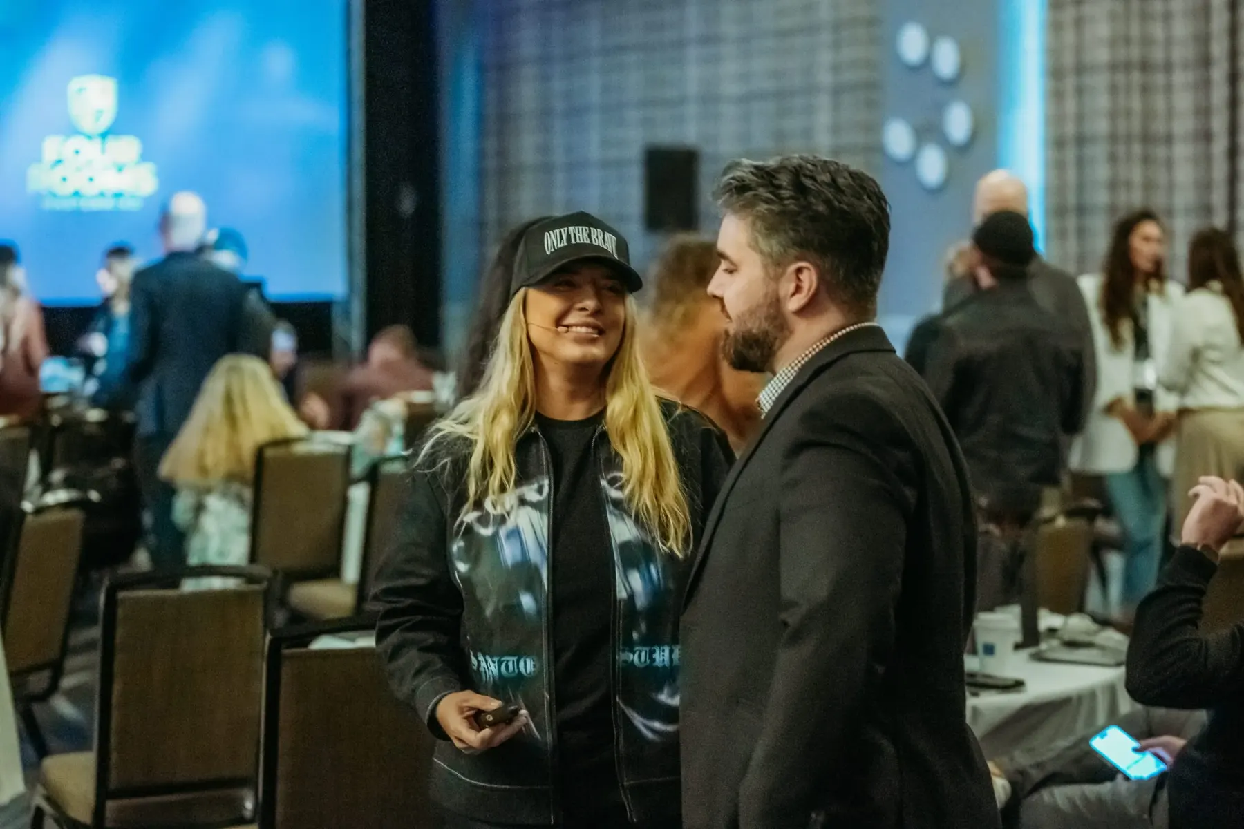 Conversation in the ballroom