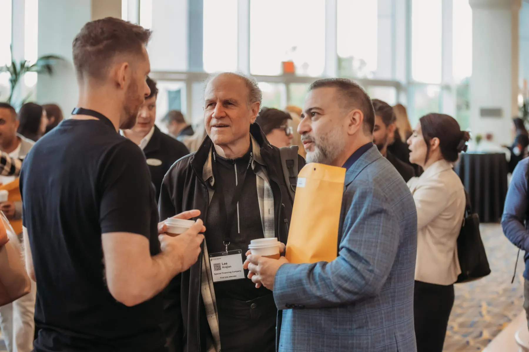 Hallway conversation between founders